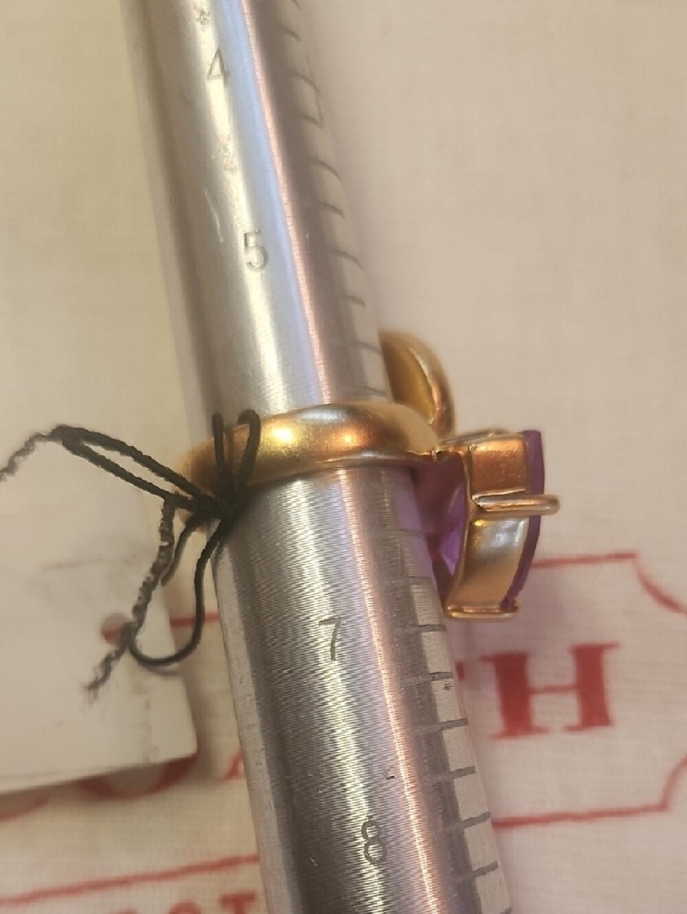 Coach Gold-Tone Ring with Purple and Amber Stones - Picture 4 of 9